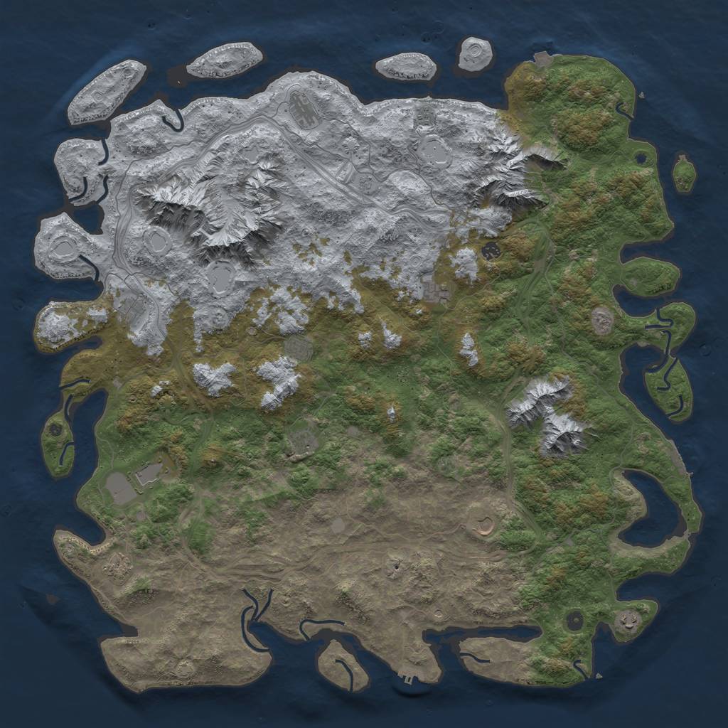 Rust Map: Procedural Map, Size: 6000, Seed: 514795848, 19 Monuments