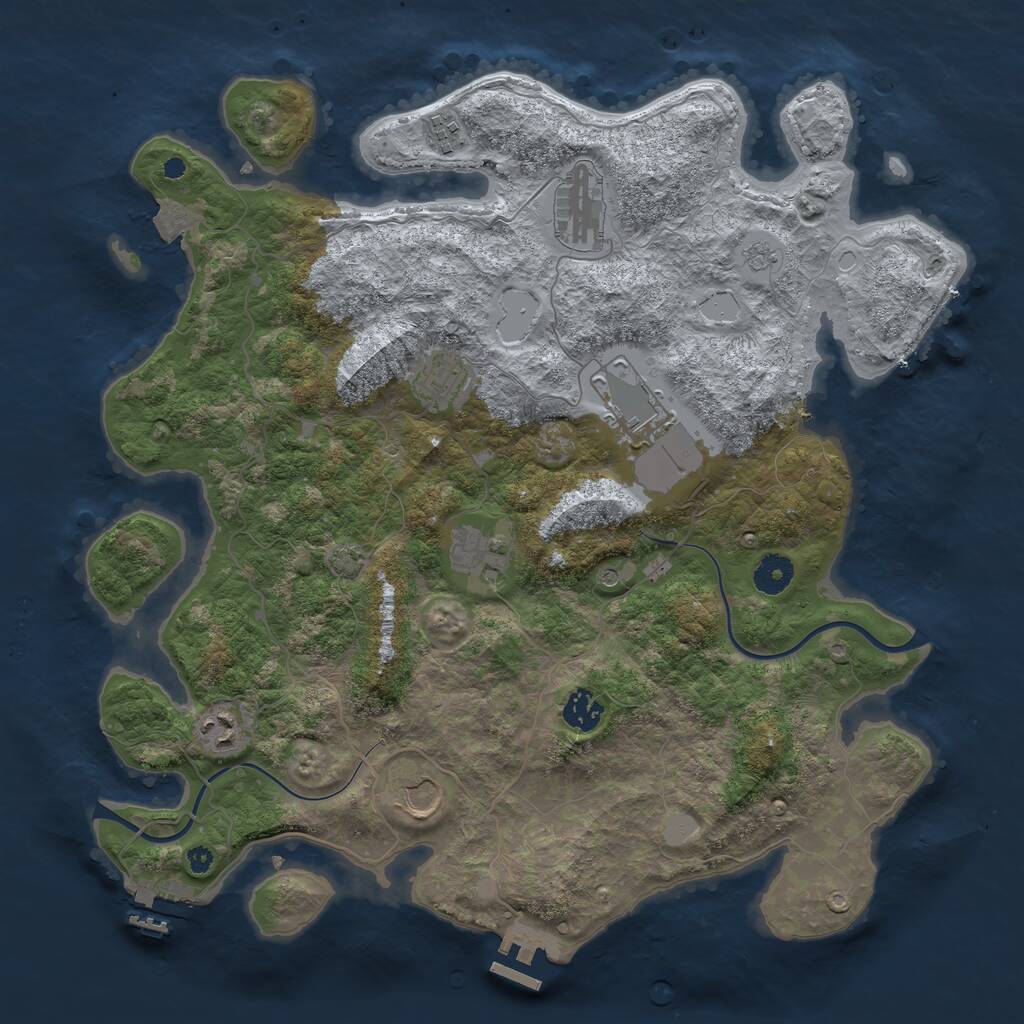 Rust Map: Procedural Map, Size: 3905, Seed: 13825, 14 Monuments