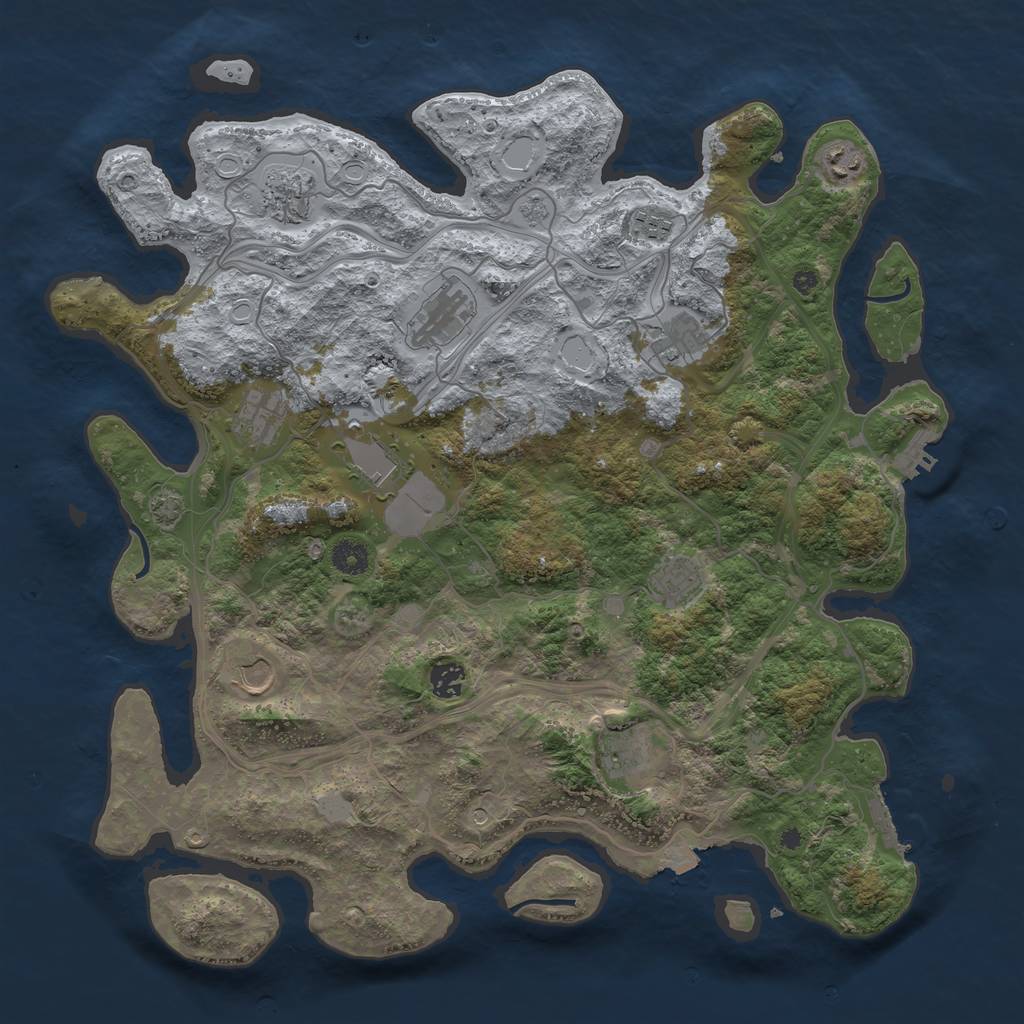Rust Map: Procedural Map, Size: 4250, Seed: 357968, 19 Monuments