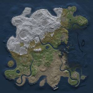 Thumbnail Rust Map: Procedural Map, Size: 3950, Seed: 27585820, 16 Monuments