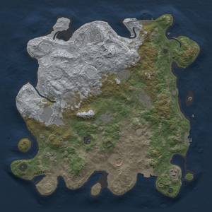 Thumbnail Rust Map: Procedural Map, Size: 3950, Seed: 27585820, 19 Monuments