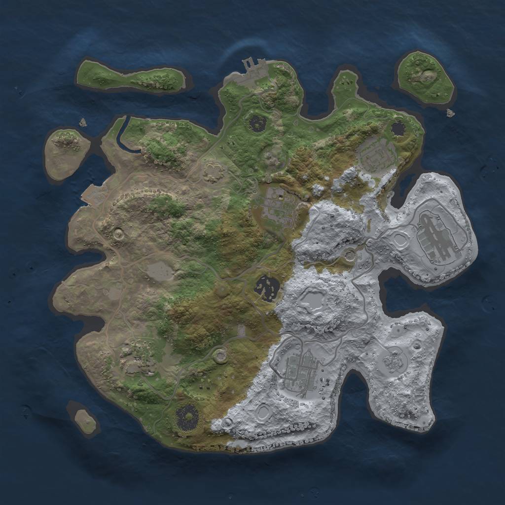 Rust Map: Procedural Map, Size: 3000, Seed: 707788048, 13 Monuments