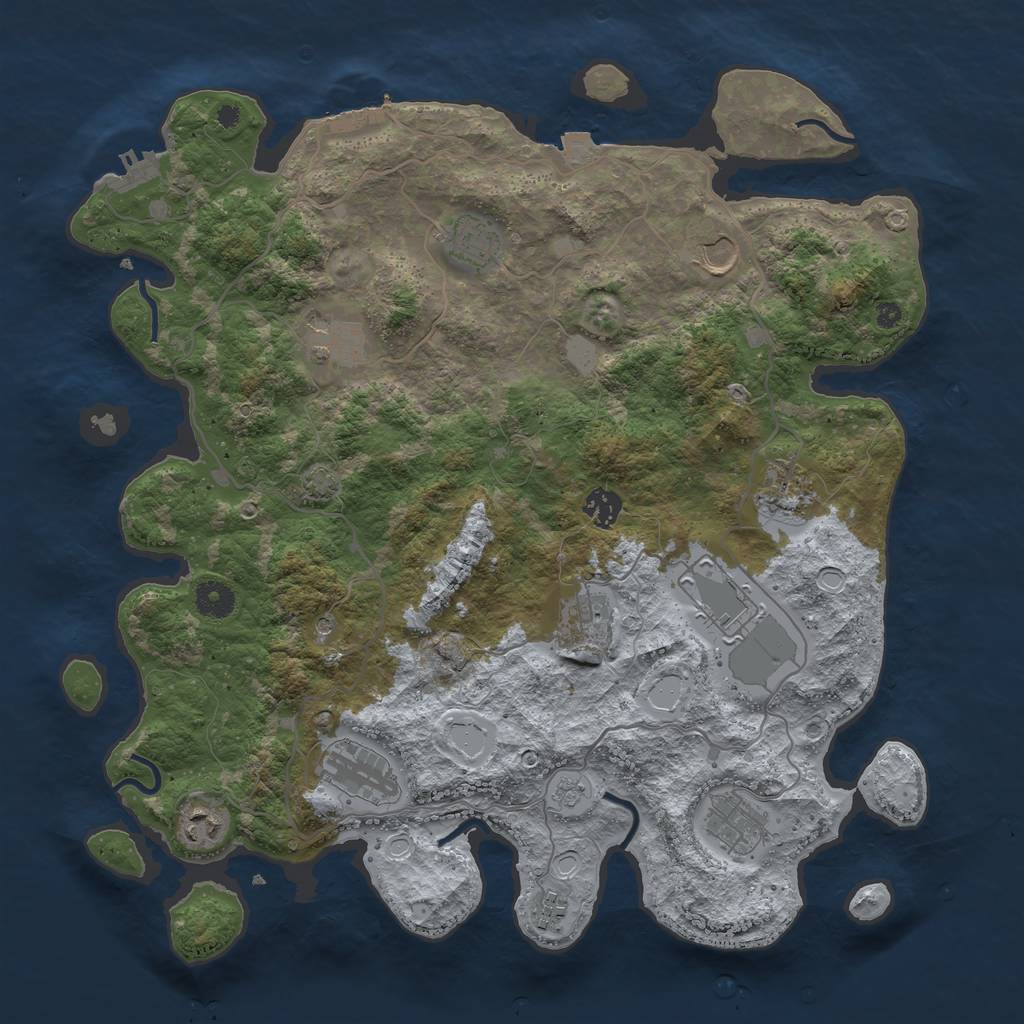 Rust Map: Procedural Map, Size: 4000, Seed: 21822211, 19 Monuments