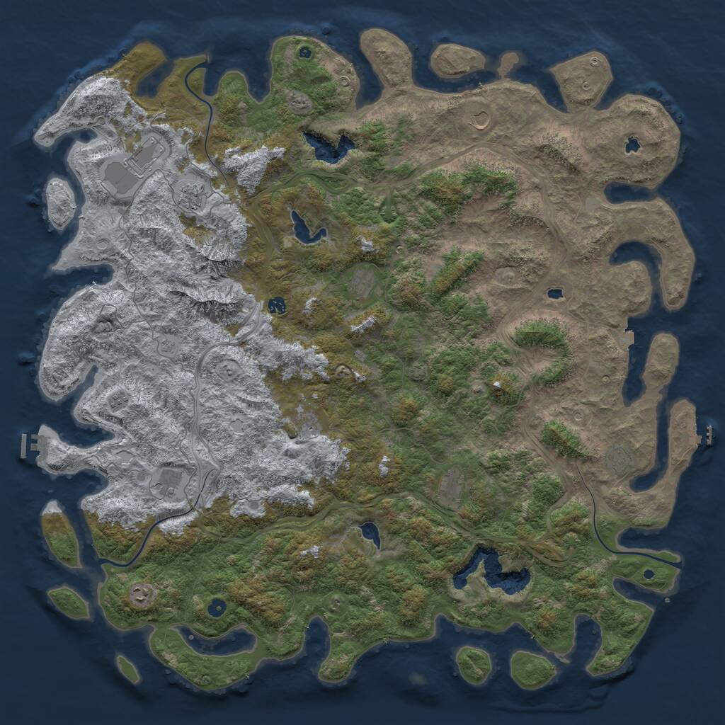 Rust Map: Procedural Map, Size: 6000, Seed: 1565109576, 17 Monuments