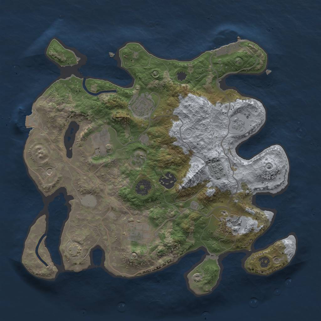Rust Map: Procedural Map, Size: 3000, Seed: 14436, 13 Monuments