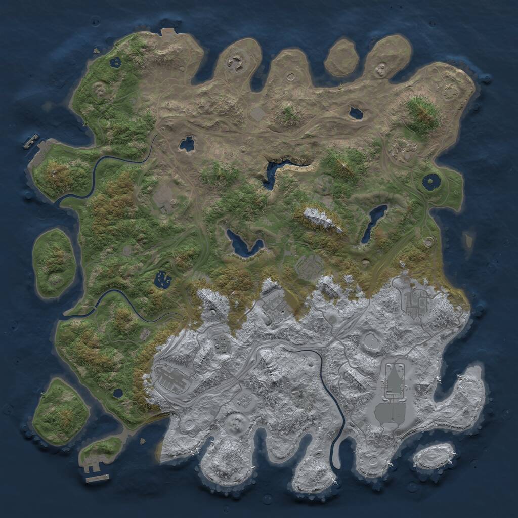 Rust Map: Procedural Map, Size: 4500, Seed: 1516170728, 16 Monuments