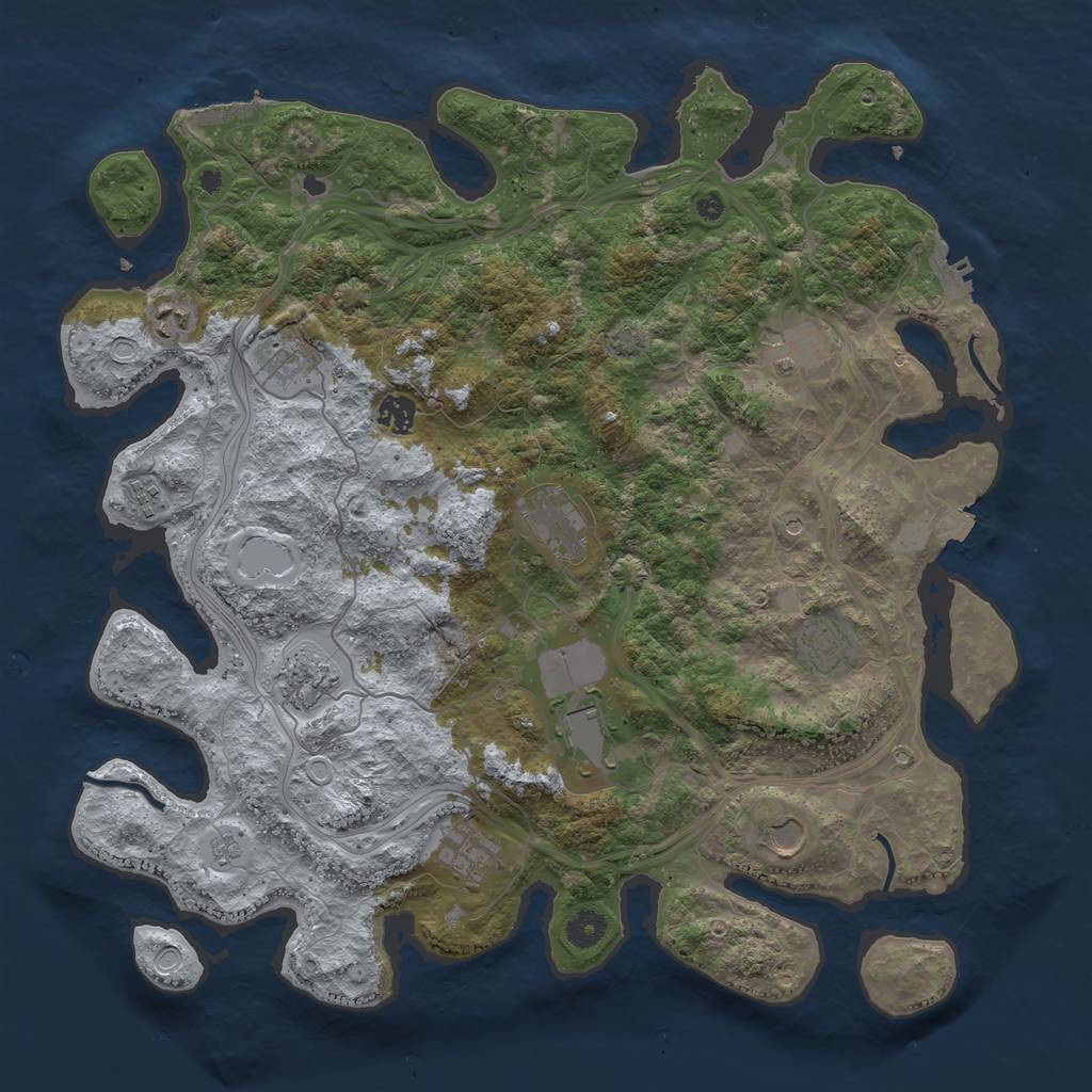 Rust Map: Procedural Map, Size: 4250, Seed: 1053292240, 19 Monuments