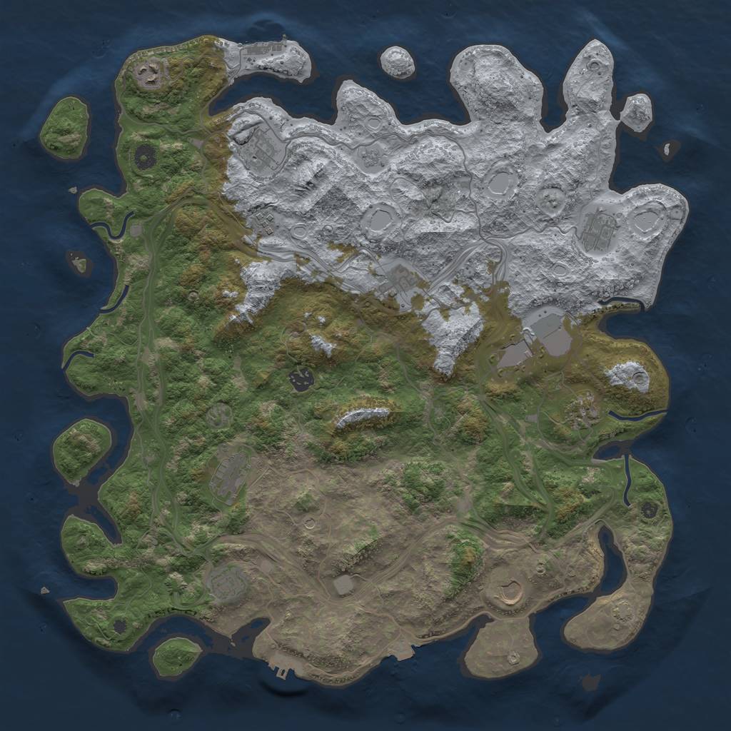 Rust Map: Procedural Map, Size: 4576, Seed: 13825, 19 Monuments