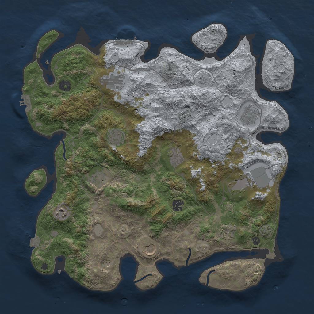 Rust Map: Procedural Map, Size: 4000, Seed: 37302544, 19 Monuments
