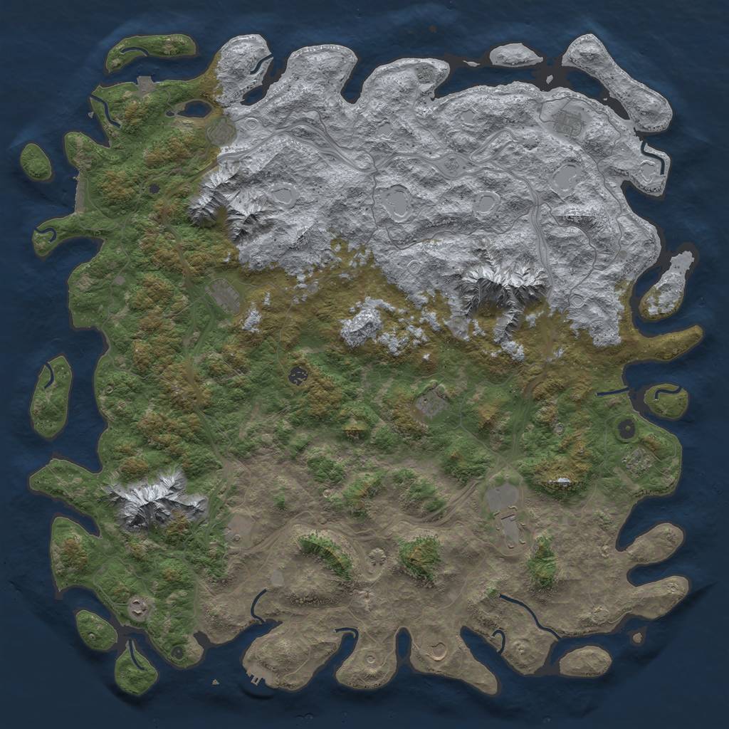 Rust Map: Procedural Map, Size: 6000, Seed: 18032264, 19 Monuments