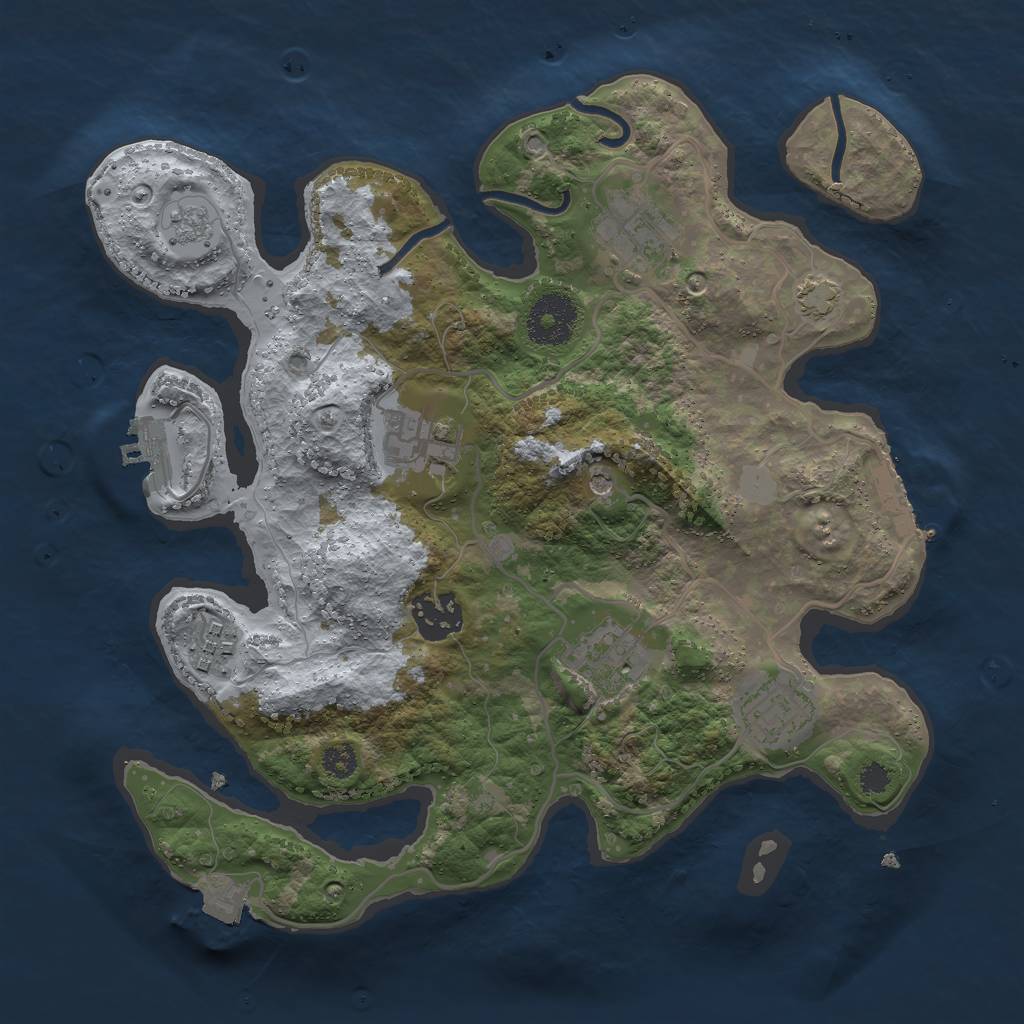 Rust Map: Procedural Map, Size: 3000, Seed: 336355359, 14 Monuments