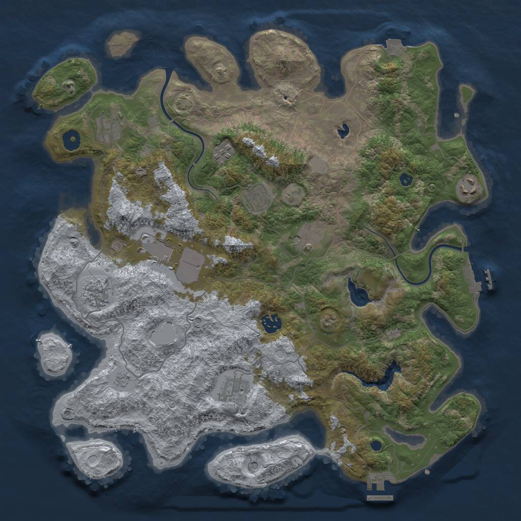 Rust Map: Procedural Map, Size: 4000, Seed: 6359898, 15 Monuments
