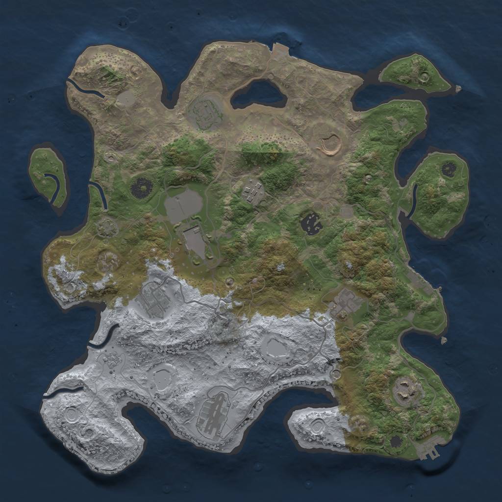 Rust Map: Procedural Map, Size: 3544, Seed: 2147483647, 17 Monuments
