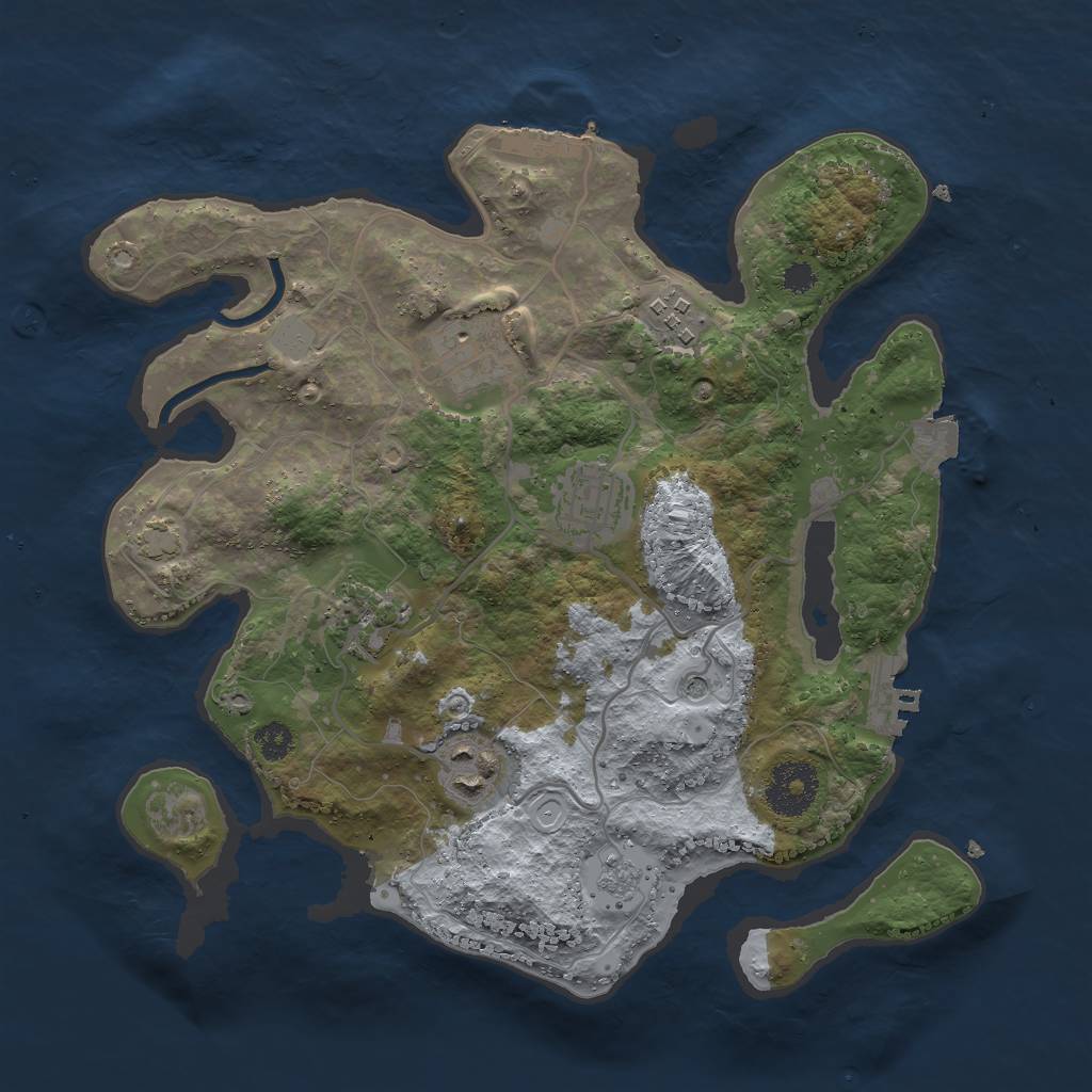 Rust Map: Procedural Map, Size: 3000, Seed: 548767794, 13 Monuments