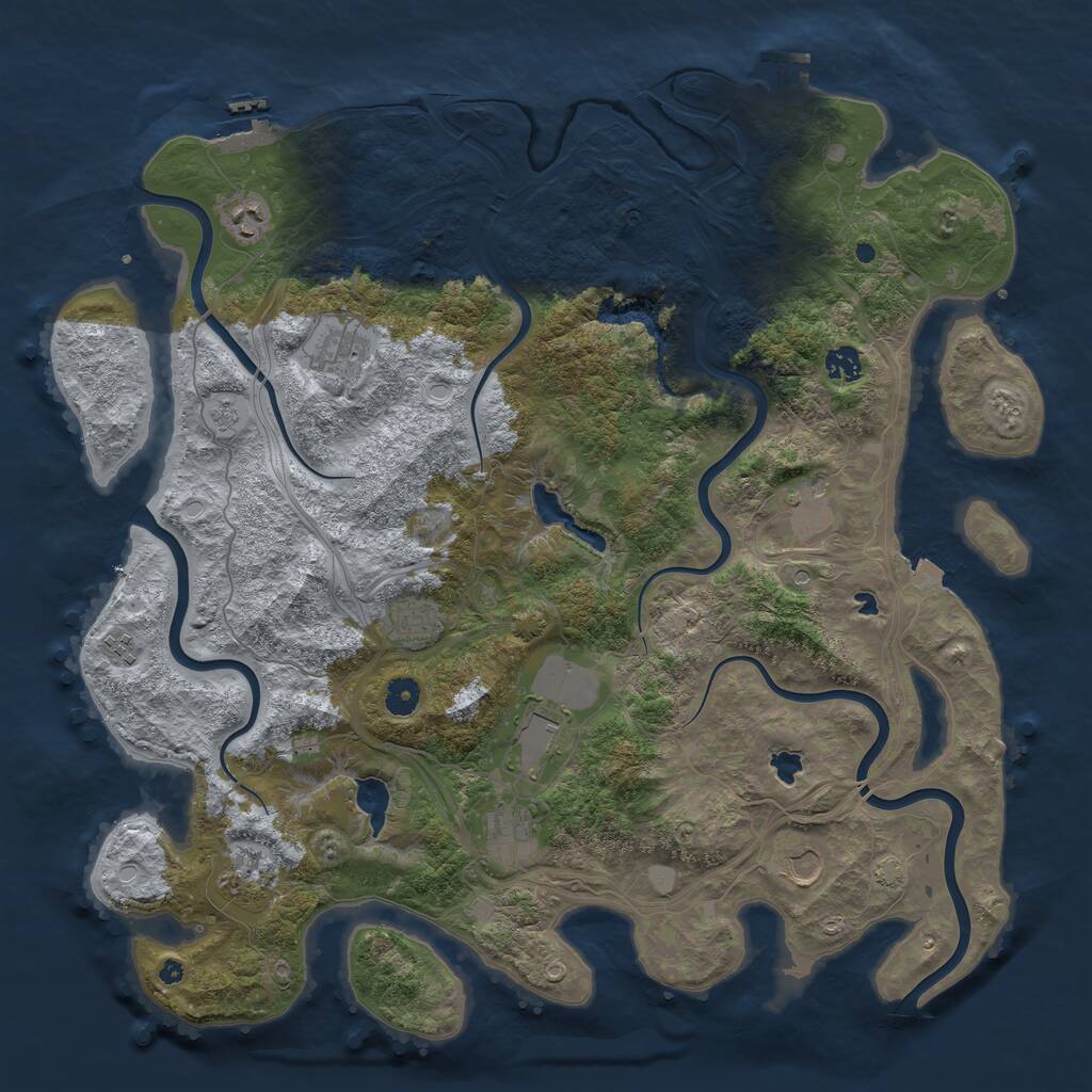 Rust Map: Procedural Map, Size: 4500, Seed: 1847999738, 16 Monuments