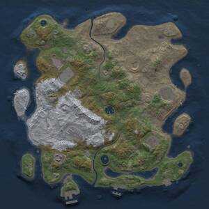 Thumbnail Rust Map: Procedural Map, Size: 3700, Seed: 15280435, 14 Monuments