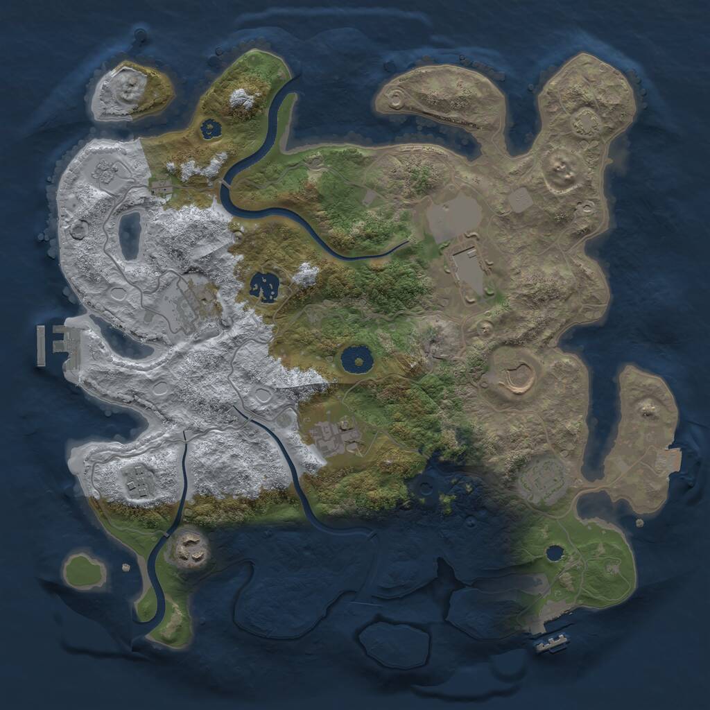 Rust Map: Procedural Map, Size: 3500, Seed: 1797159190, 14 Monuments