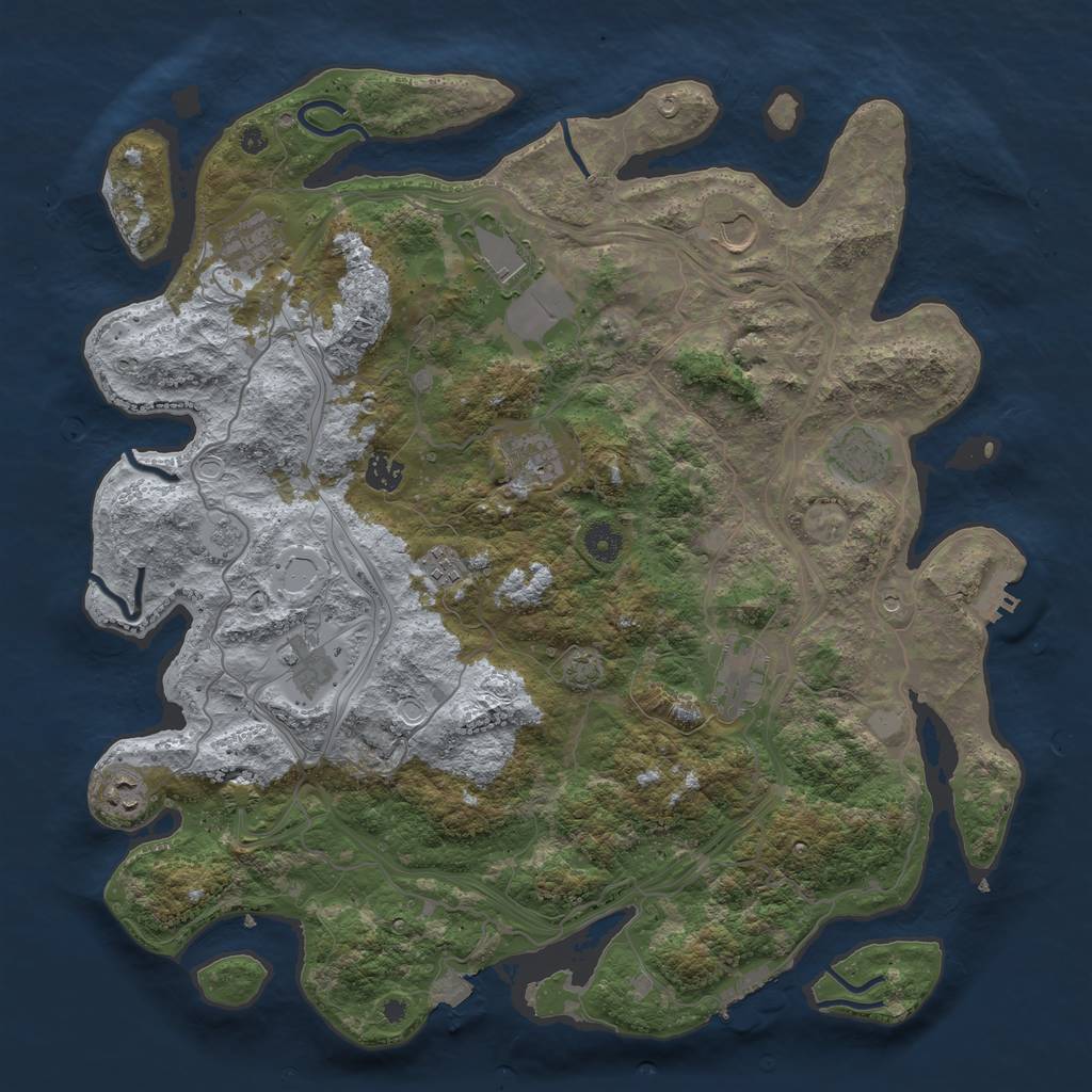 Rust Map: Procedural Map, Size: 4250, Seed: 1845047940, 18 Monuments