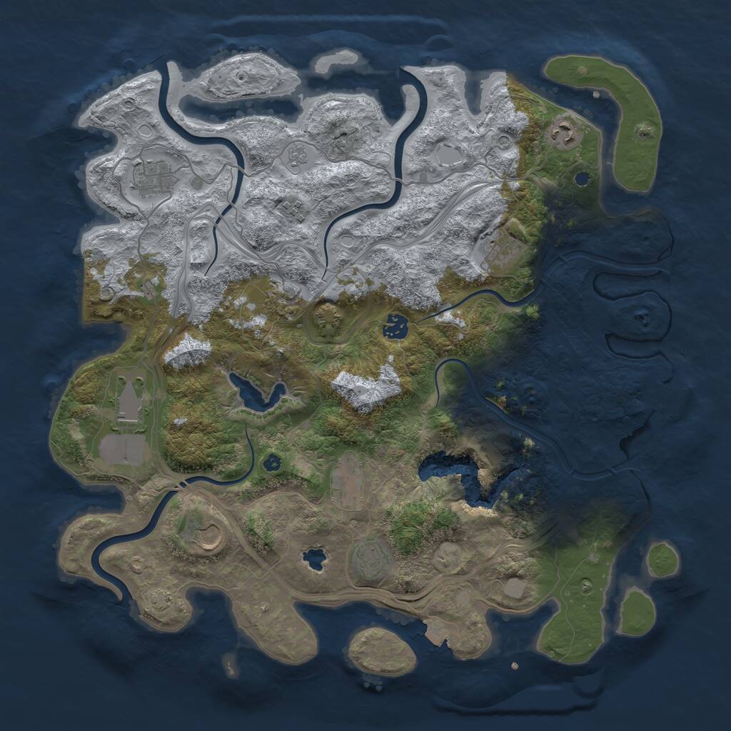 Rust Map: Procedural Map, Size: 4250, Seed: 1492766223, 15 Monuments