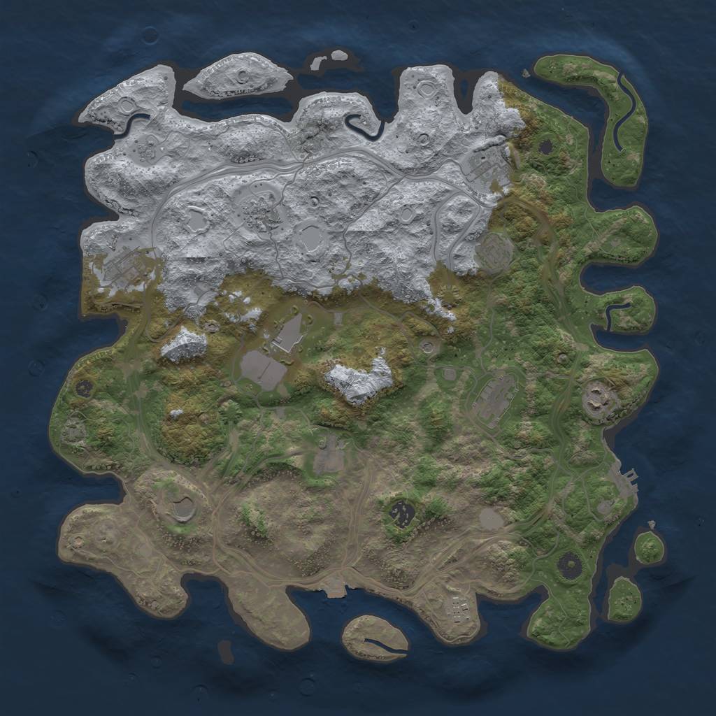 Rust Map: Procedural Map, Size: 4250, Seed: 1492766223, 18 Monuments