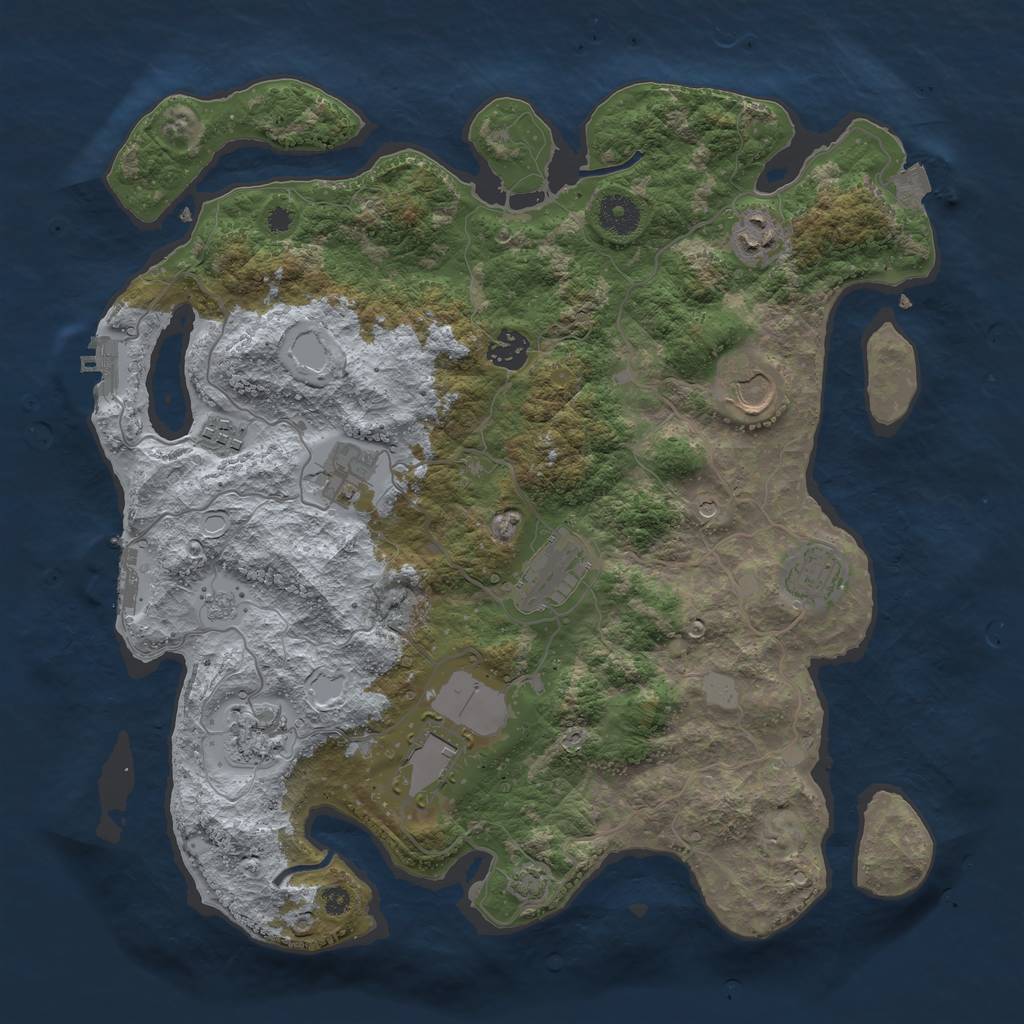 Rust Map: Procedural Map, Size: 3750, Seed: 22302839, 17 Monuments