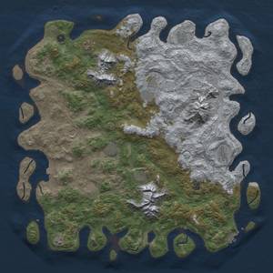 Thumbnail Rust Map: Procedural Map, Size: 5250, Seed: 258456, 18 Monuments