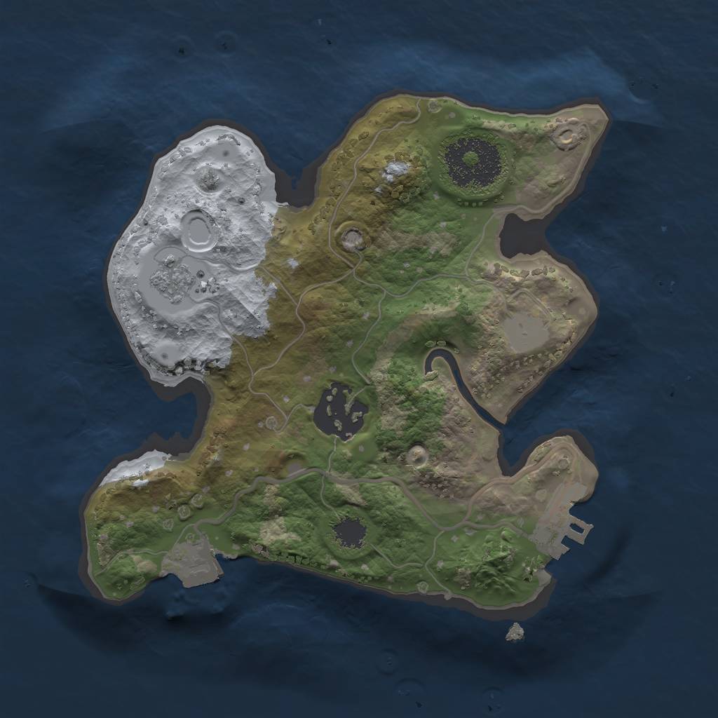 Rust Map: Procedural Map, Size: 2000, Seed: 1807859601, 6 Monuments