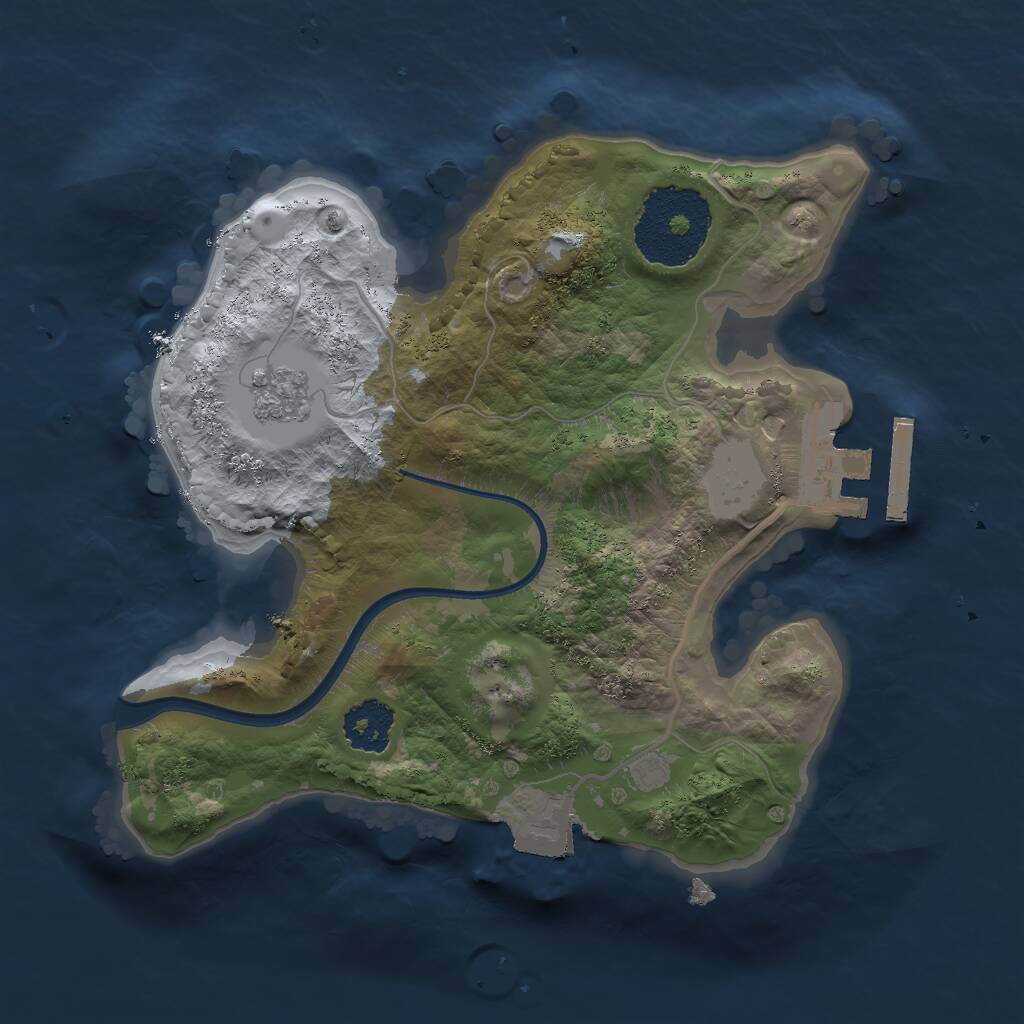 Rust Map: Procedural Map, Size: 2000, Seed: 1807859601, 3 Monuments