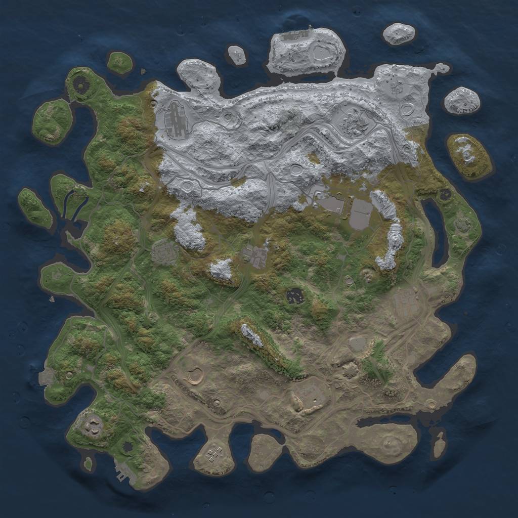 Rust Map: Procedural Map, Size: 4500, Seed: 7742777, 19 Monuments