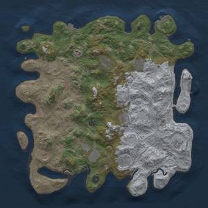 Thumbnail Rust Map: Procedural Map, Size: 4300, Seed: 60404490, 19 Monuments