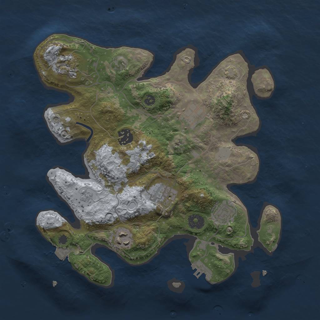 Rust Map: Procedural Map, Size: 3000, Seed: 5717, 12 Monuments
