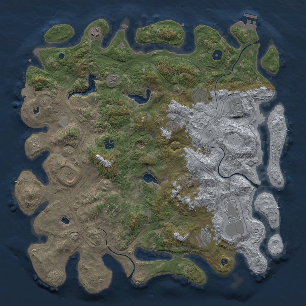 Rust Map: Procedural Map, Size: 4500, Seed: 450731170, 15 Monuments