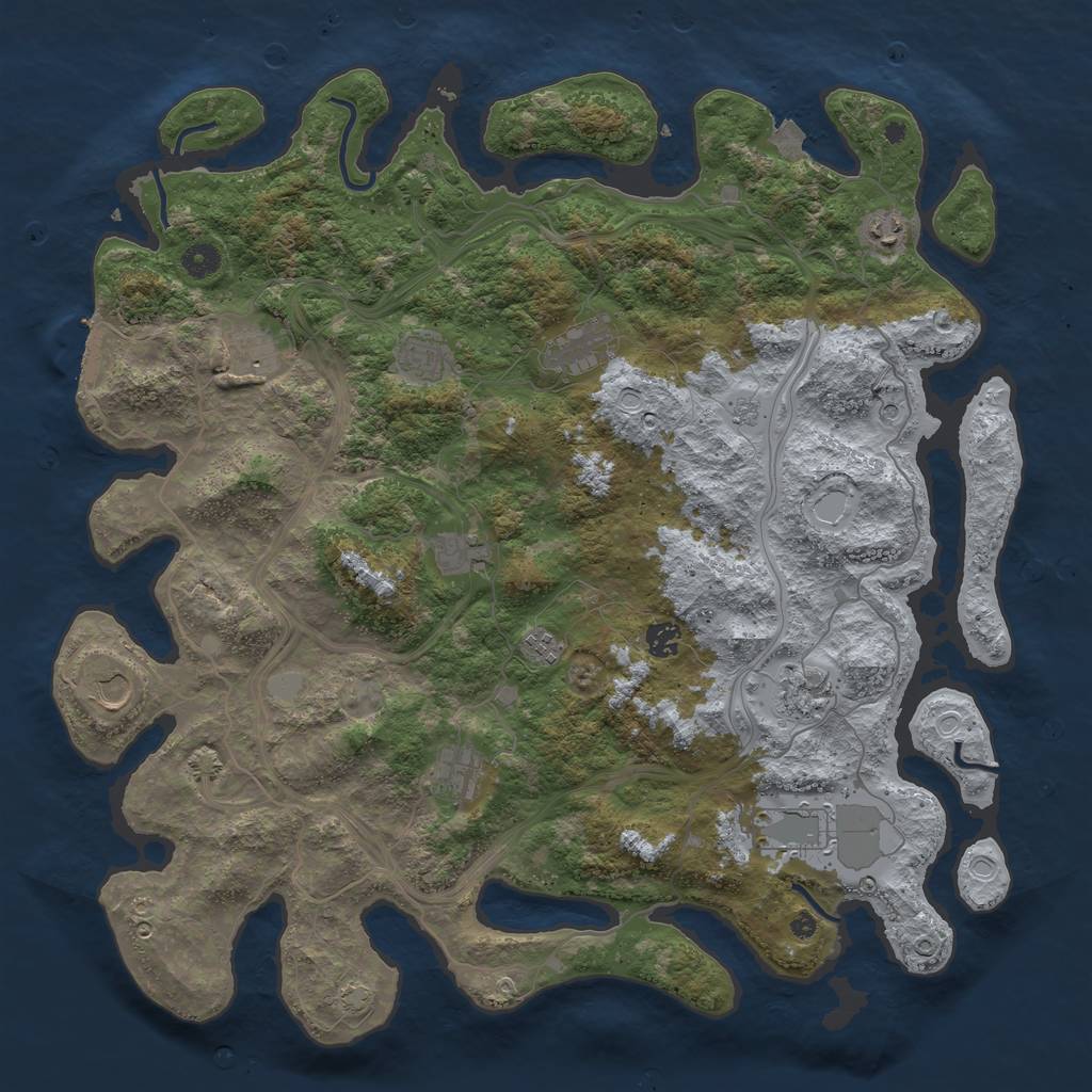 Rust Map: Procedural Map, Size: 4500, Seed: 450731170, 18 Monuments