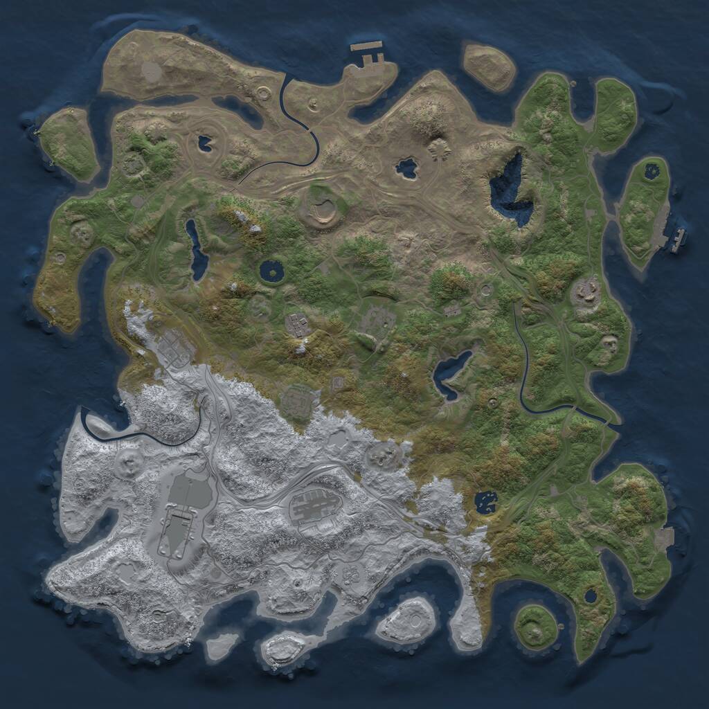 Rust Map: Procedural Map, Size: 4500, Seed: 1292257335, 15 Monuments