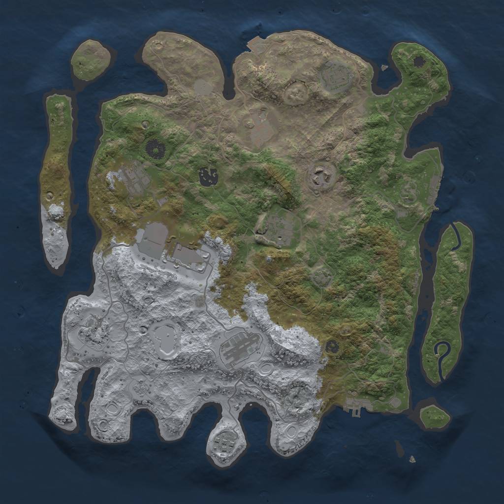 Rust Map: Procedural Map, Size: 3750, Seed: 772717777, 17 Monuments