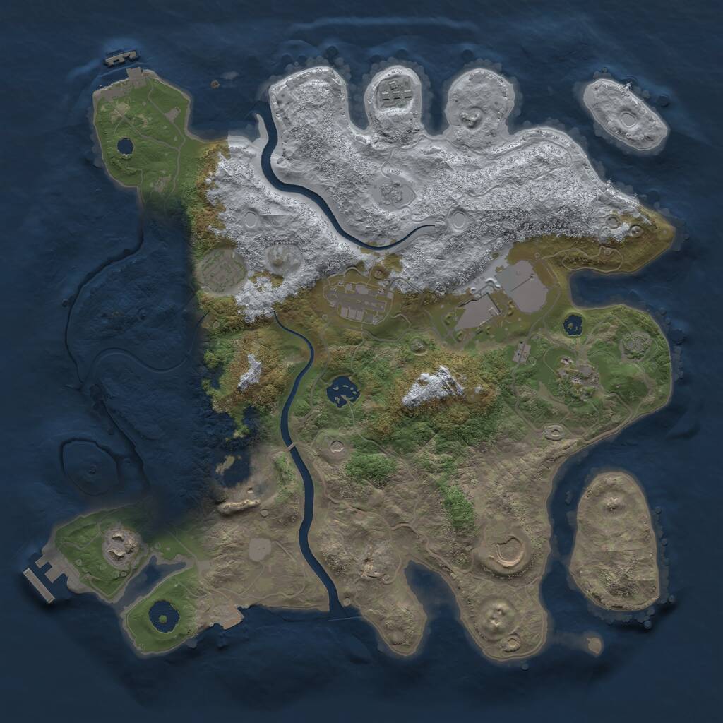 Rust Map: Procedural Map, Size: 3600, Seed: 133, 15 Monuments