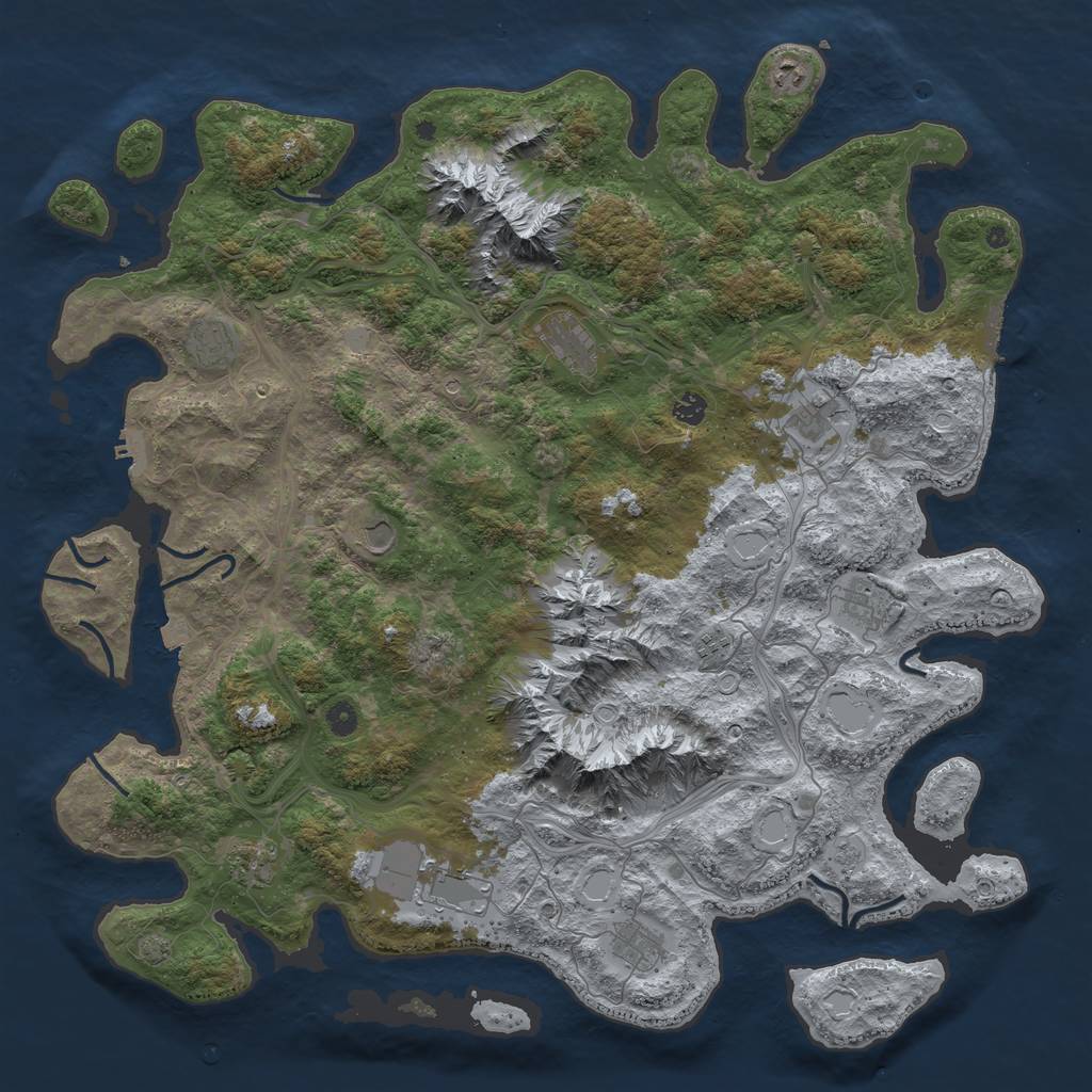Rust Map: Procedural Map, Size: 5000, Seed: 1335699302, 19 Monuments