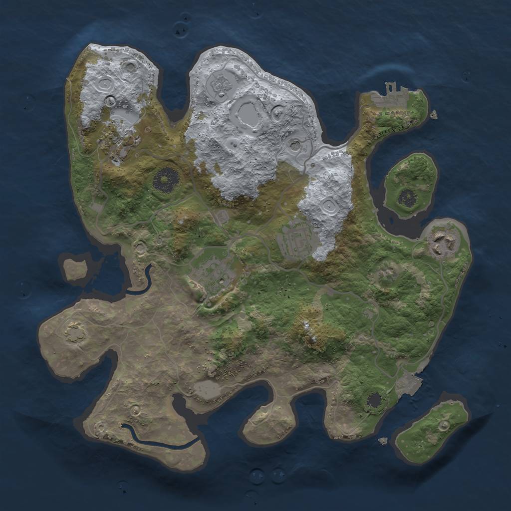 Rust Map: Procedural Map, Size: 3000, Seed: 606341724, 11 Monuments