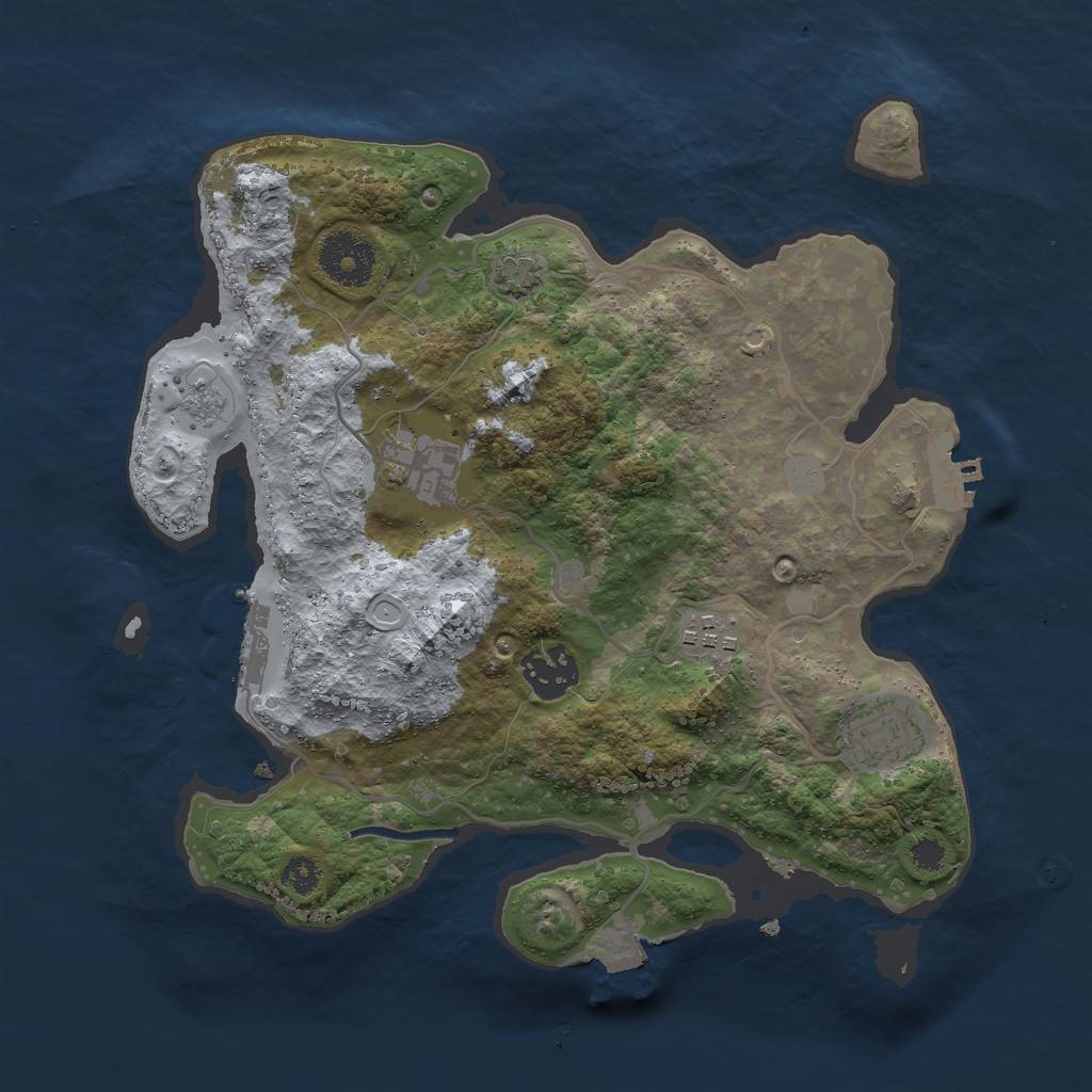 Rust Map: Procedural Map, Size: 3000, Seed: 123911437, 11 Monuments