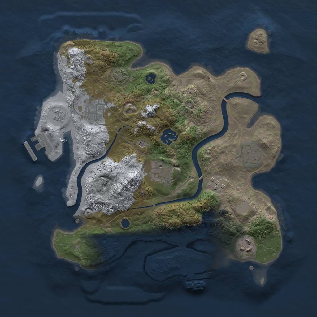 Rust Map: Procedural Map, Size: 3000, Seed: 123911437, 12 Monuments