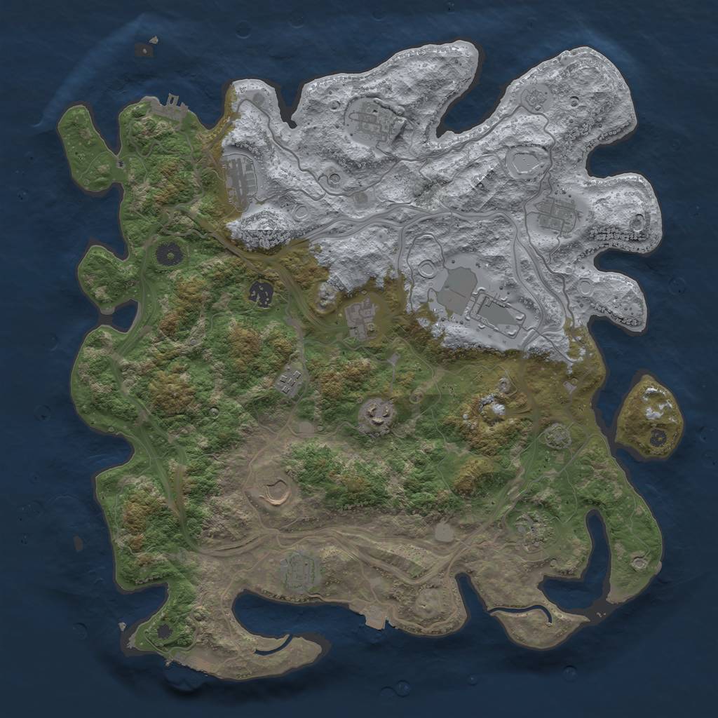 Rust Map: Procedural Map, Size: 4250, Seed: 517972025, 19 Monuments