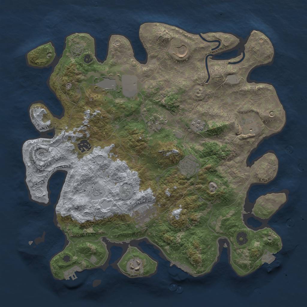 Rust Map: Procedural Map, Size: 3650, Seed: 110, 17 Monuments