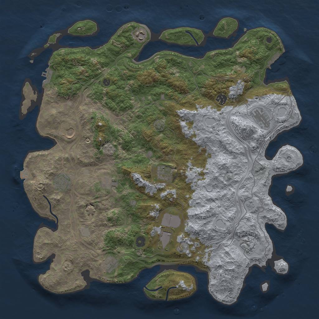 Rust Map: Procedural Map, Size: 4500, Seed: 1979685667, 19 Monuments