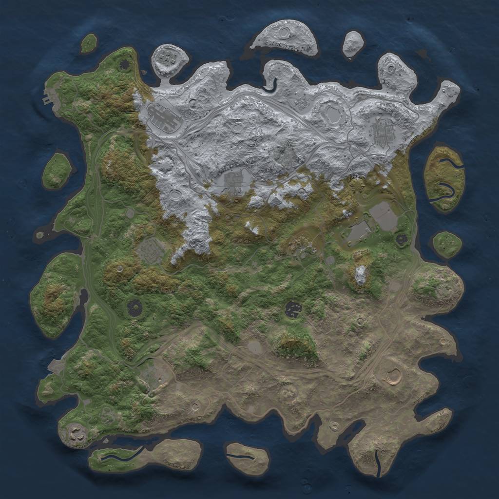 Rust Map: Procedural Map, Size: 4500, Seed: 144686, 18 Monuments