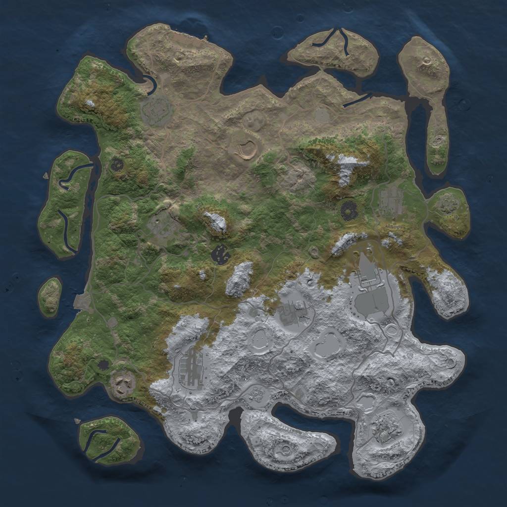 Rust Map: Procedural Map, Size: 4000, Seed: 1757208560, 17 Monuments