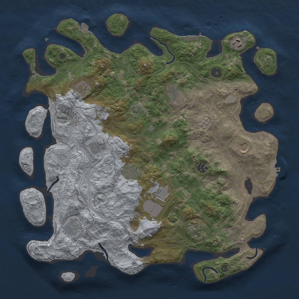 Rust Map: Procedural Map, Size: 4250, Seed: 9247577, 19 Monuments