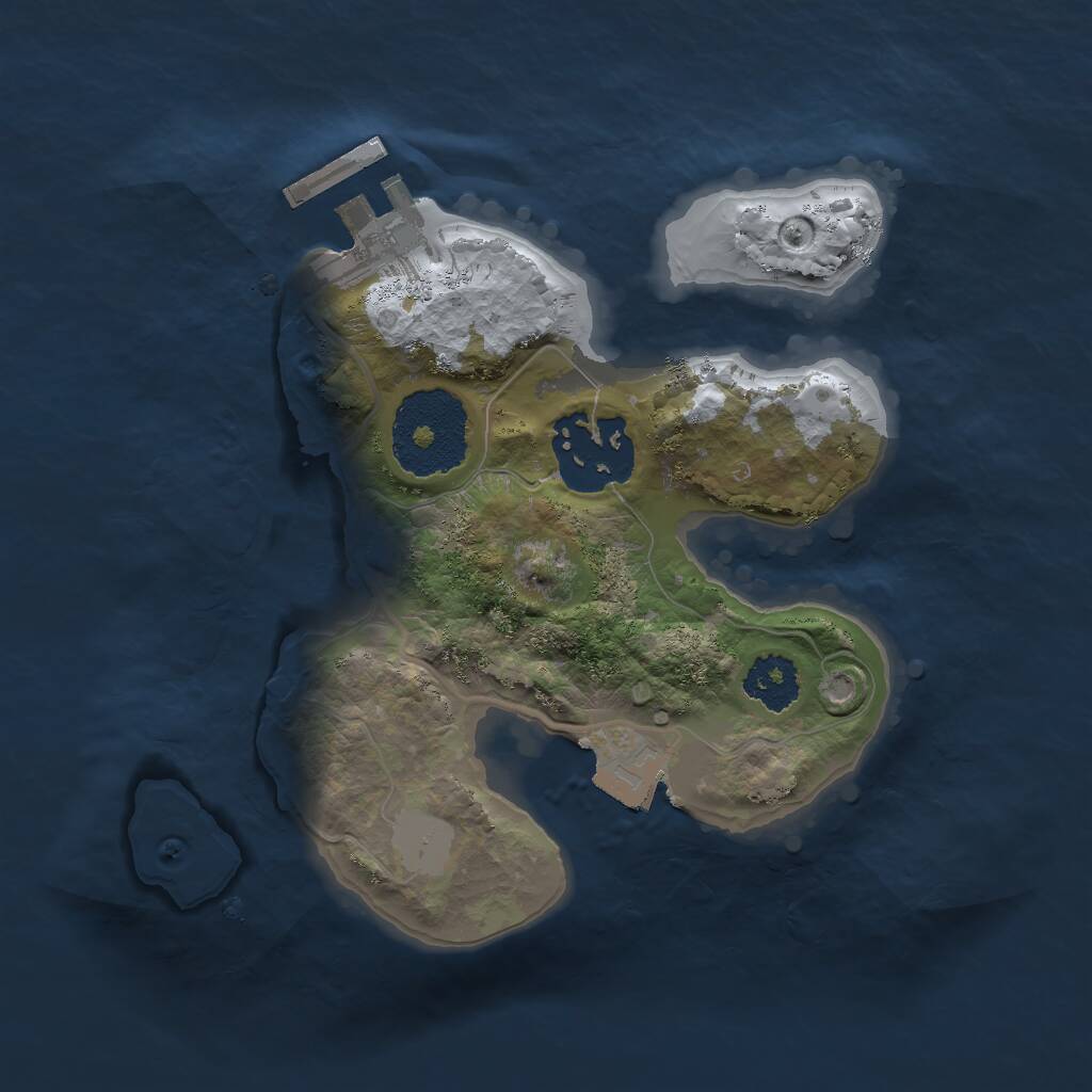Rust Map: Procedural Map, Size: 2000, Seed: 1877379095, 3 Monuments