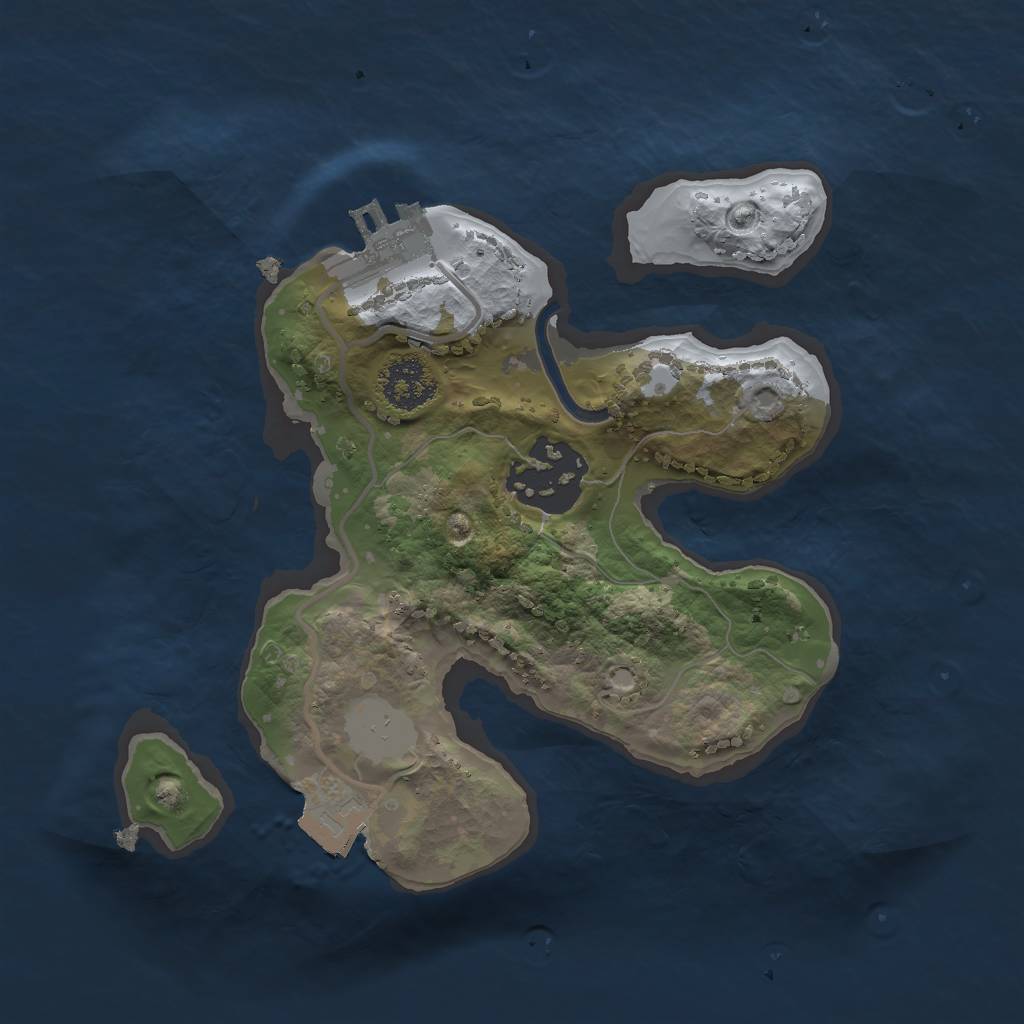 Rust Map: Procedural Map, Size: 2000, Seed: 1877379095, 5 Monuments