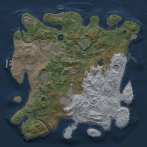 Thumbnail Rust Map: Procedural Map, Size: 3750, Seed: 273736, 14 Monuments