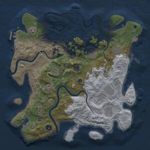 Thumbnail Rust Map: Procedural Map, Size: 3750, Seed: 273736, 15 Monuments